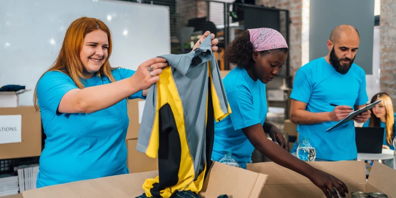 Associates teaming up to help a clothing drive