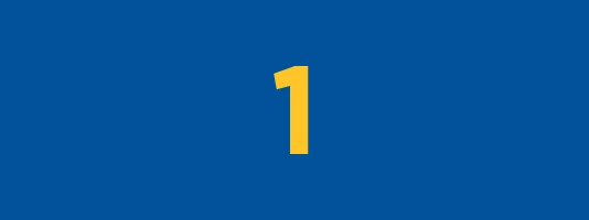 Infographic of a number one with blue background