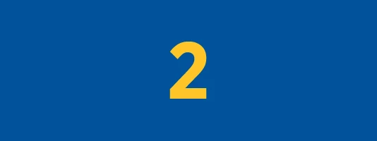 Infographic of a number two with blue background