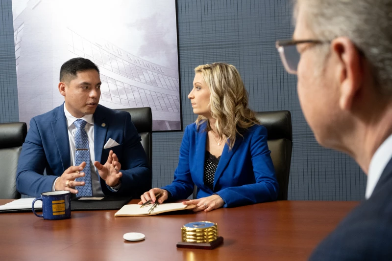 An internal meeting with colleagues